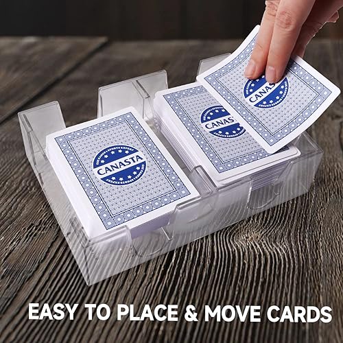 Miniatura 5 de GSE Games & Sports Expert Bandeja Giratoria para Cartas Canasta de 2 Mazos, Portacartas Giratorio de Doble Mazo 360°, Soportes Giratorios de Cartas