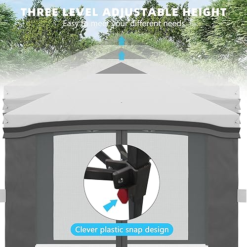 Miniatura 5 de Outsunny Tienda de campaña desplegable de 10 x 10 pies con red, tiendas instantáneas para fiestas, altura ajustable, con bolsa de transporte con