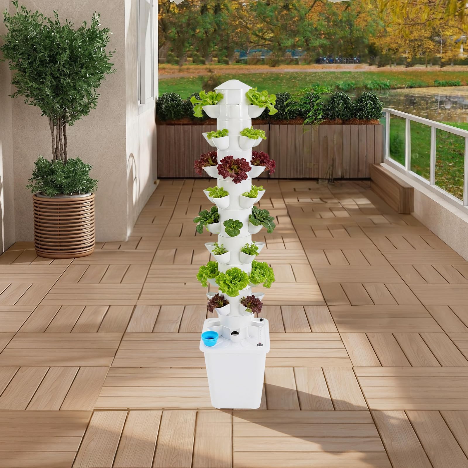Potager Hydroponique Vertical, 45 Plants PP, Jardin Intérieur Maison