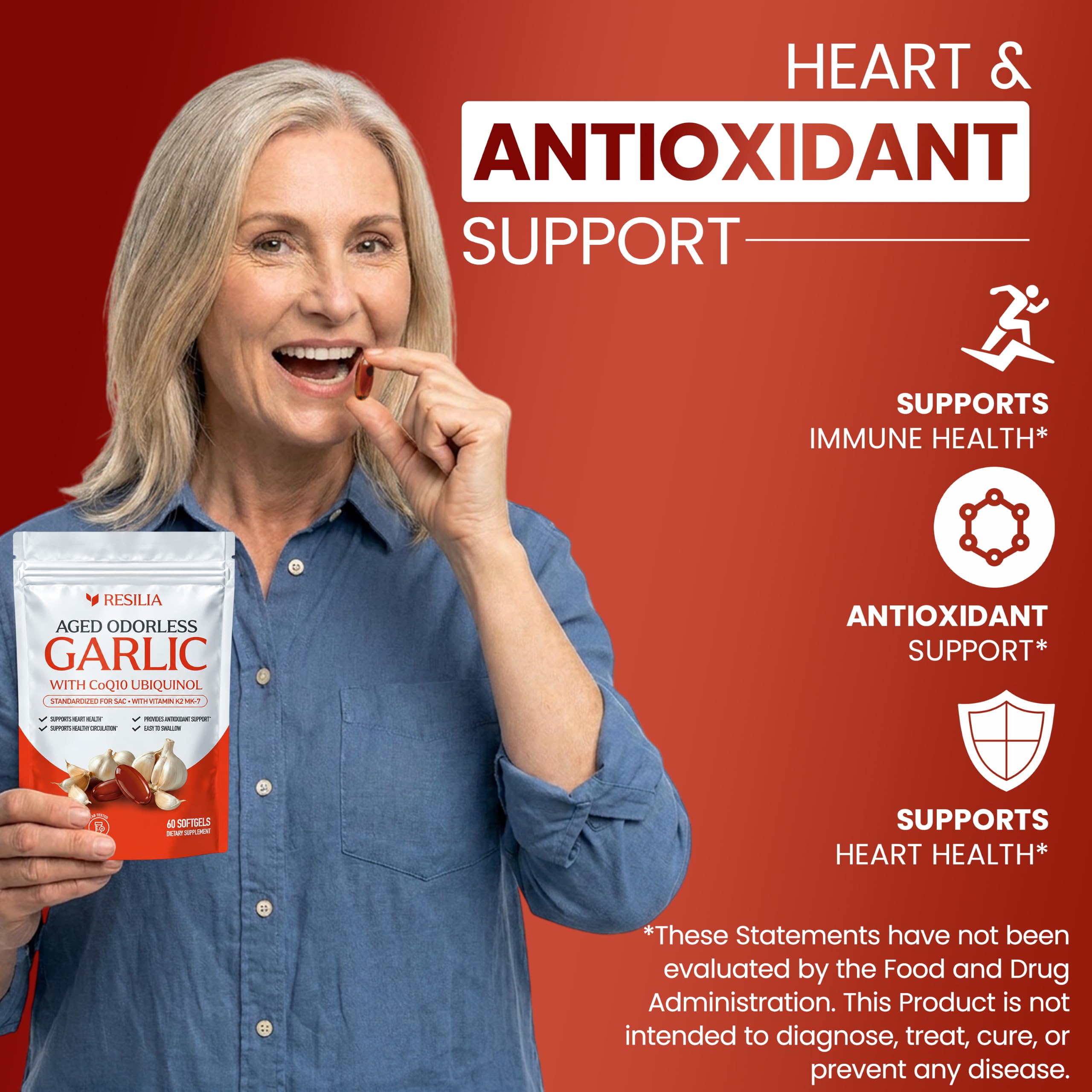 Resilia Odorless Aged Garlic Softgels (60 Count) — Amazon image 5