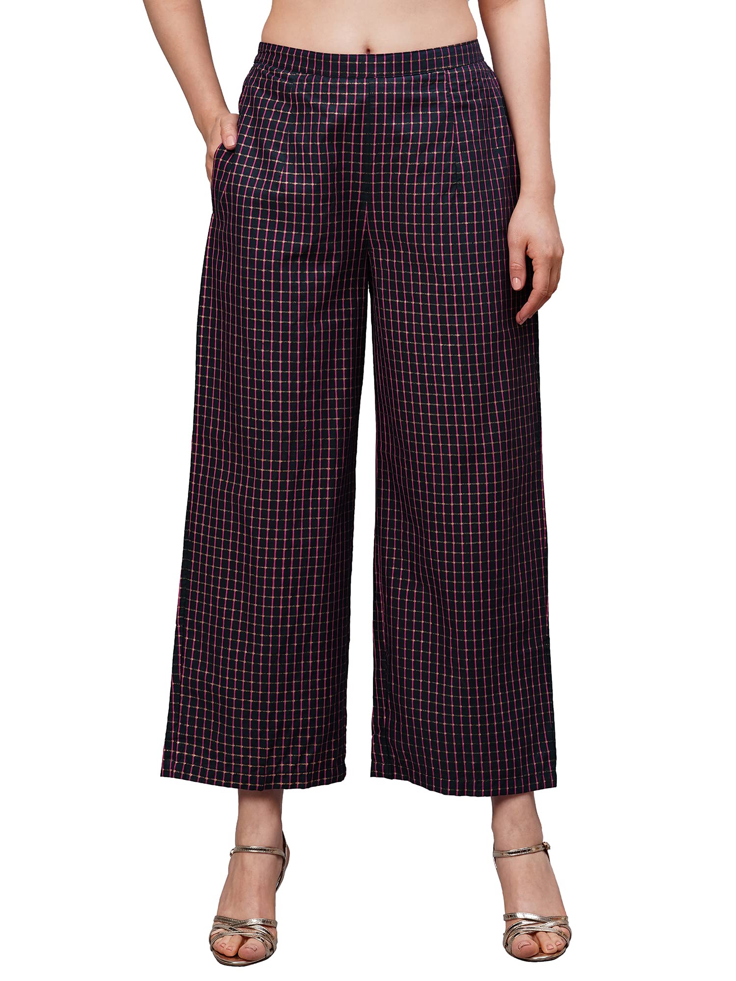 Indo Era Women's High Rise Regular;Straight Fit Pants in neutral