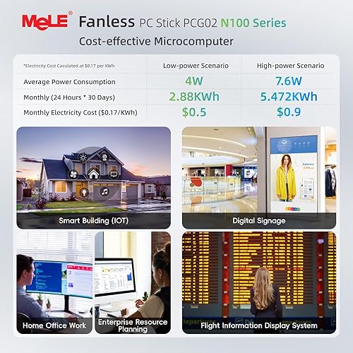 Miniatura 53 de MeLE PCG02 Mini PC Stick sin ventilador, J4125 8 GB 128 GB Escritorio Computadora Stick,Soporte WiFi 4K HDMI PXE desbloqueado Bios, Micro PC Auto