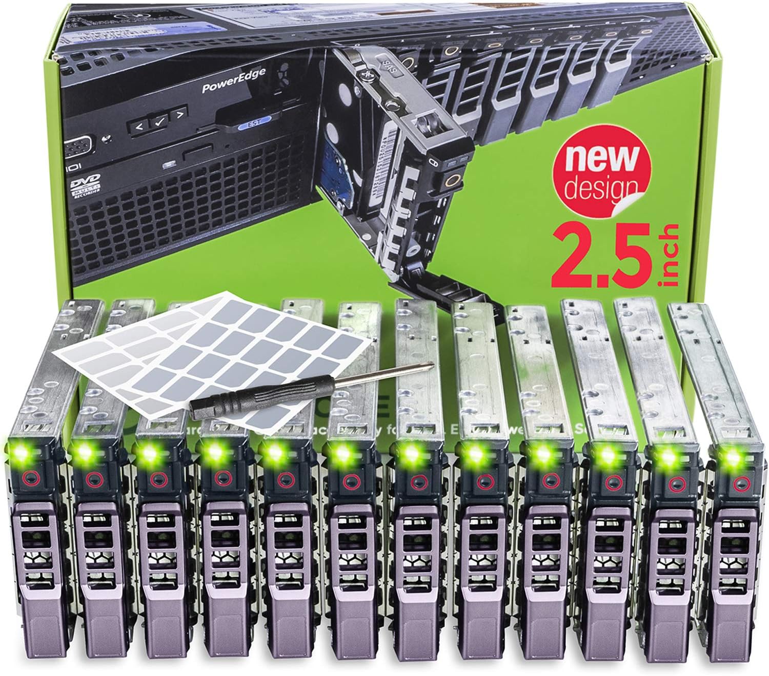 WORKDONE 12-Pack 2.5" Drive Caddy for Dell PowerEdge