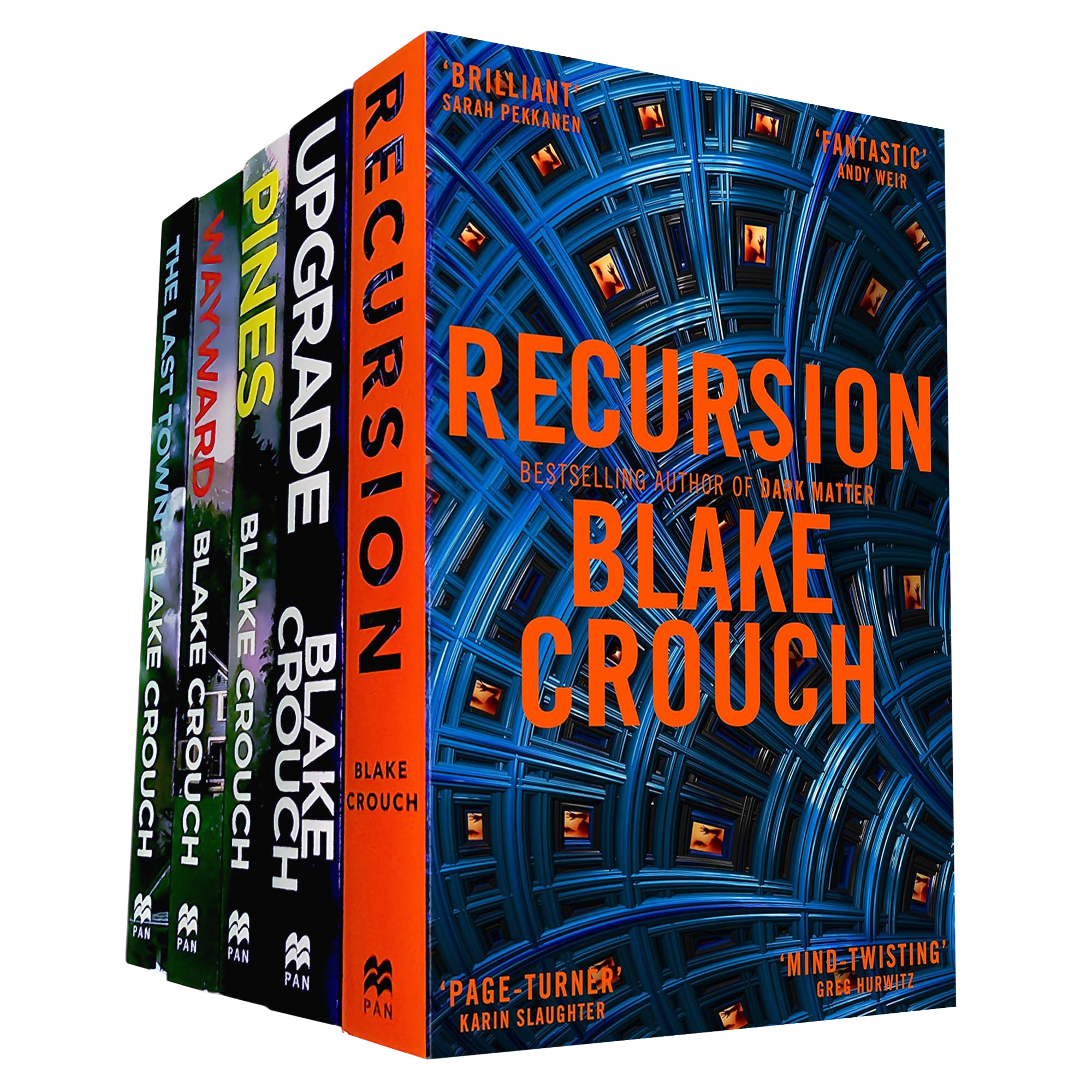 Upgrade, Recursion & Wayward Pines Trilogy by Blake Crouch: A Collection of Sci-Fi Thrillers Exploring Human Evolution, Memory Manipulation, and the Dark Secrets of a Mysterious Town
