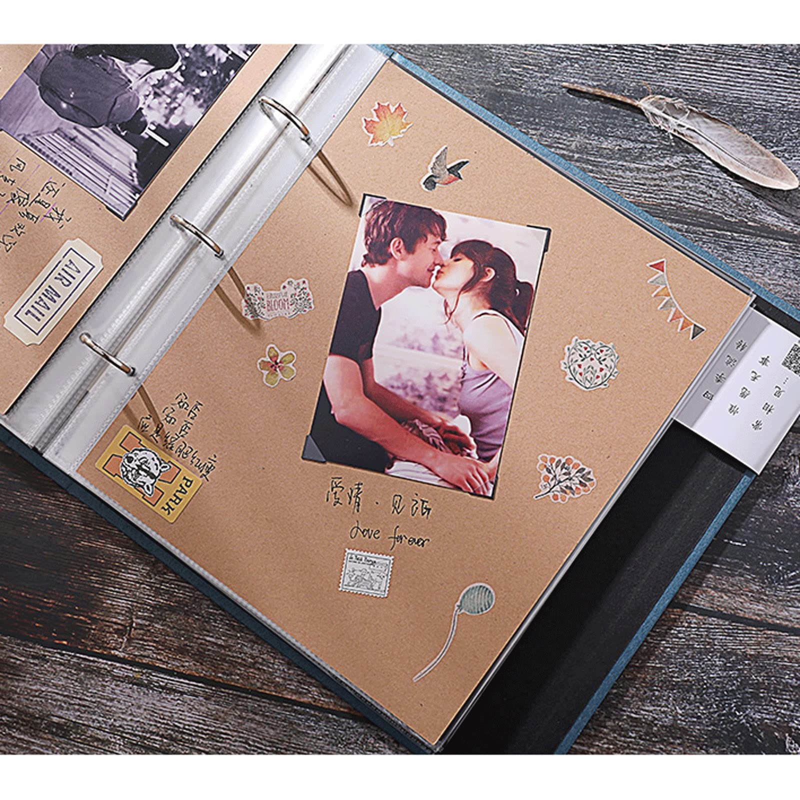 GLigeT Fotoalbum DIY. Paste Scrapbooking Fotoalbum Interstitiale Paar Handcraft Familie Kunst Erinnerungen Foto Album Geschenk Foto Wohnkultur Fotobuch (Color : 06)