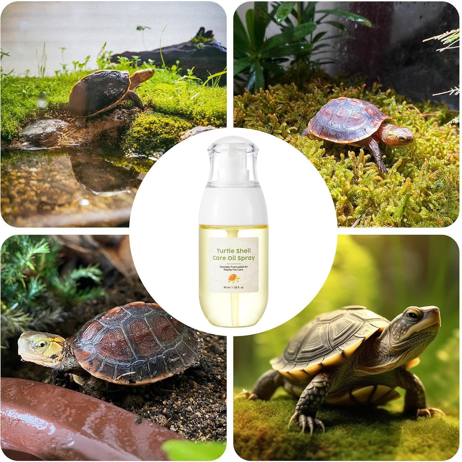Turtle Shell Oil Moisturizer, 45ml Reptile Shell Oil, Turtle Moisturizer with Deep Hydration Protection Design, Prevent Dryness Healthy Care for Winter Lizard Basking Rock Habitat Use