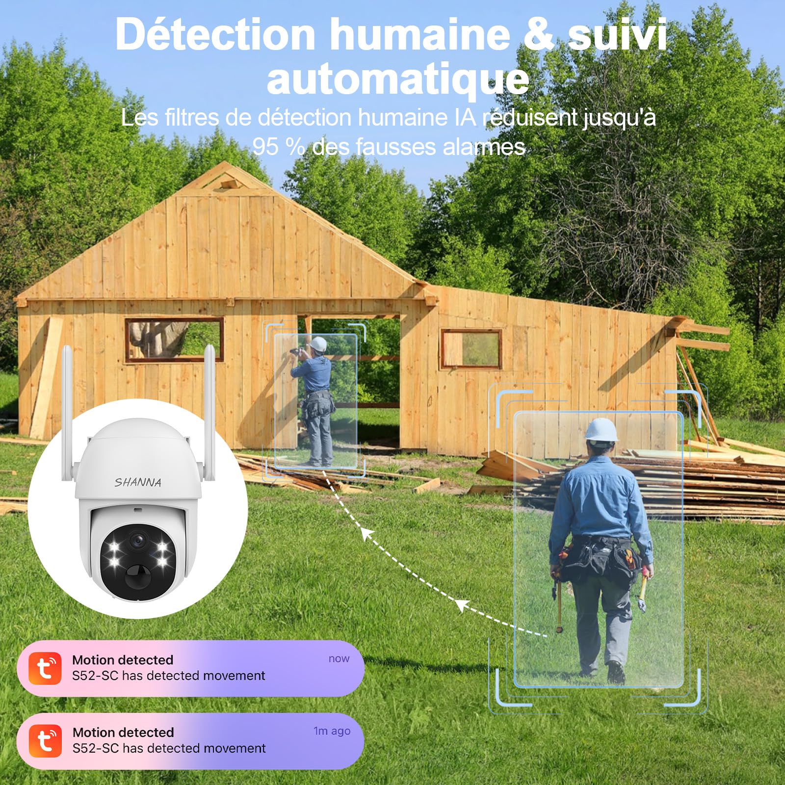 [Données illimitées gratuites à vie]Camera 4G Solaire Exterieur,2K Camera Solaire 4G Carte eSIM,Camera de Surveillance sans internet avec Batterie7800mAh,Vision Nocturne Couleur,Suivi Automatique,IP66