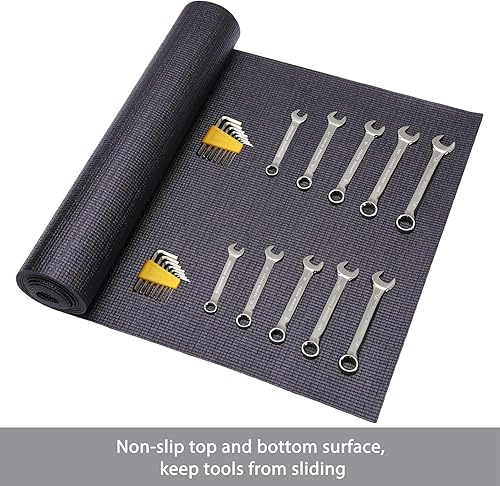 Miniatura 10 de CASOMAN Revestimiento profesional para caja de herramientas y cajón, gris, de goma espuma antideslizante de fácil corte, para cajón, forros gruesos