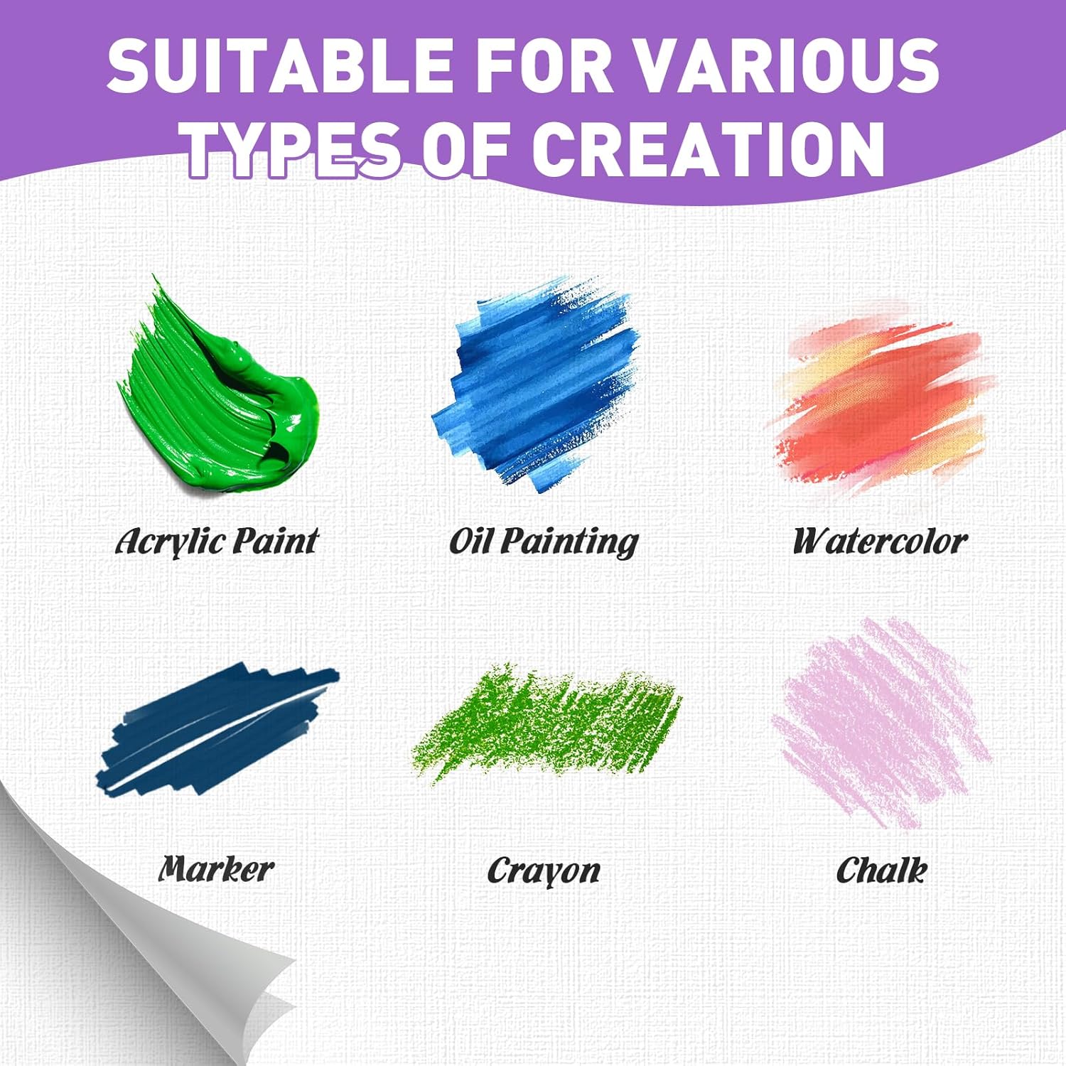 ESRICH Canvas Boards for Painting, 3 Pack Canvases for Painting 11x14 Cotton Primed Acid Free Blank Canvas Panels for Oil Paint, Watercolor, Acrylic Paint, Gouache and Tempera. - Image 4