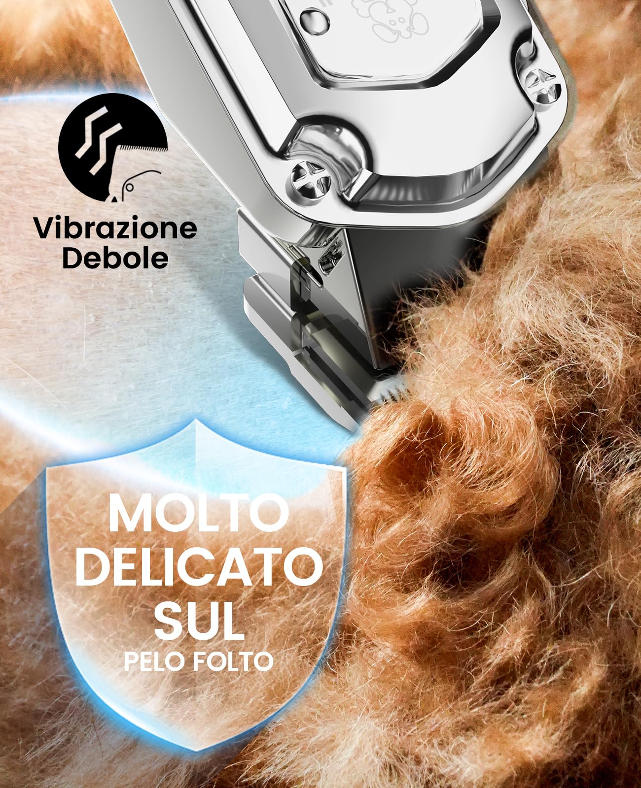 oneisall Tosatrice per cani professionale, senza fili/ricaricabile, con pettini in metallo staccabili, a basso rumore, resistenti, per capelli spessi/ricci/fini/ondulati