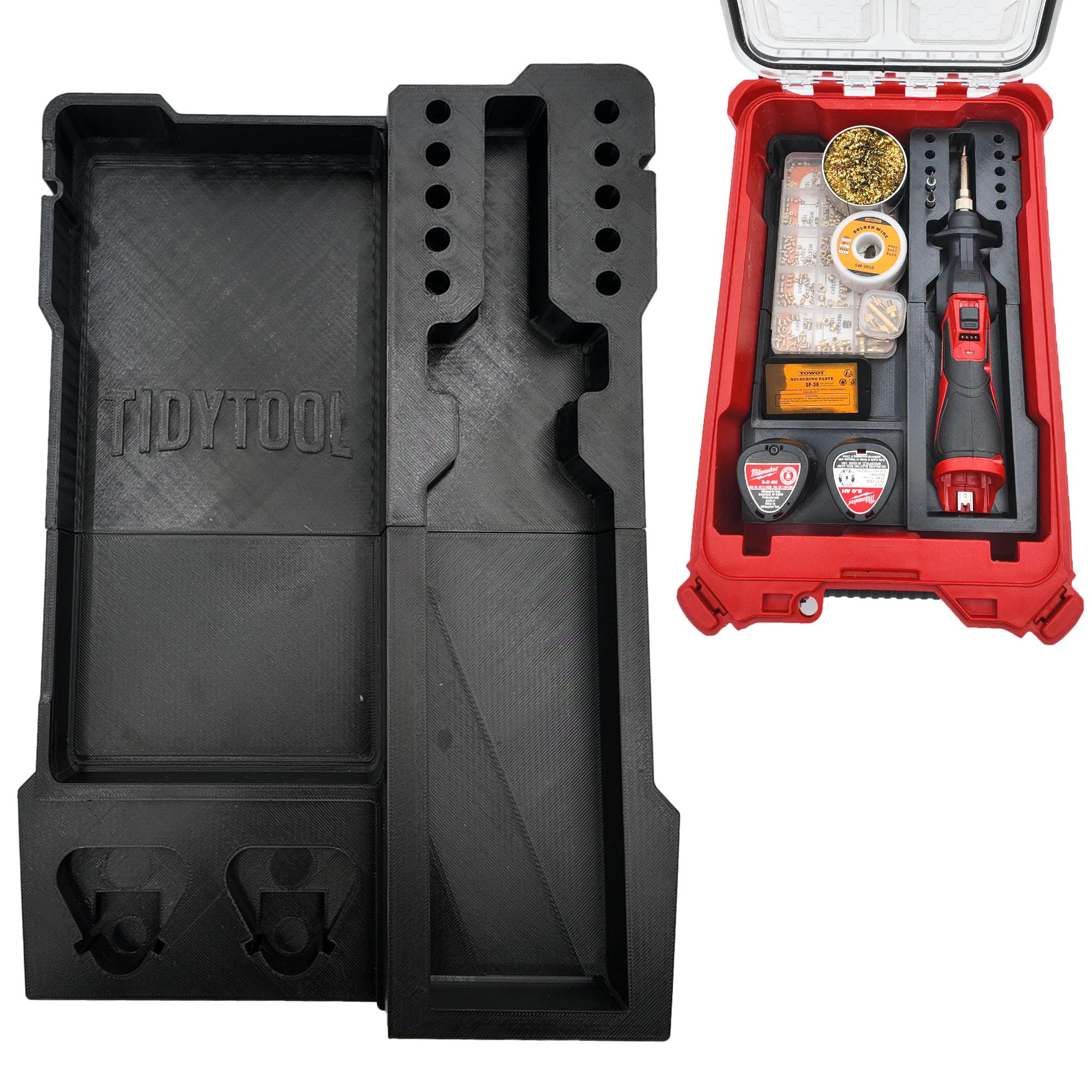 Tidy Tool Insert for Milwaukee M12 Soldering Iron 2488-20 and Packout Compact Organizer 48-22-8435 – Custom Liner Only
