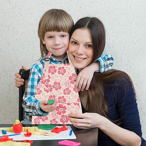 Vista 67 de BeeGreen Delantales de cocina para niños con correa ajustable, con bolsillo frontal para niños pequeños, pintores, artistas horneados negro