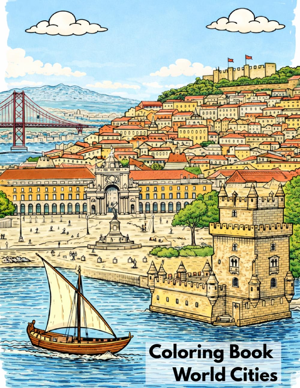 Cities of the World Coloring Book: Iconic Skylines, Famous Landmarks and Beautiful Urban Scenes for Adults