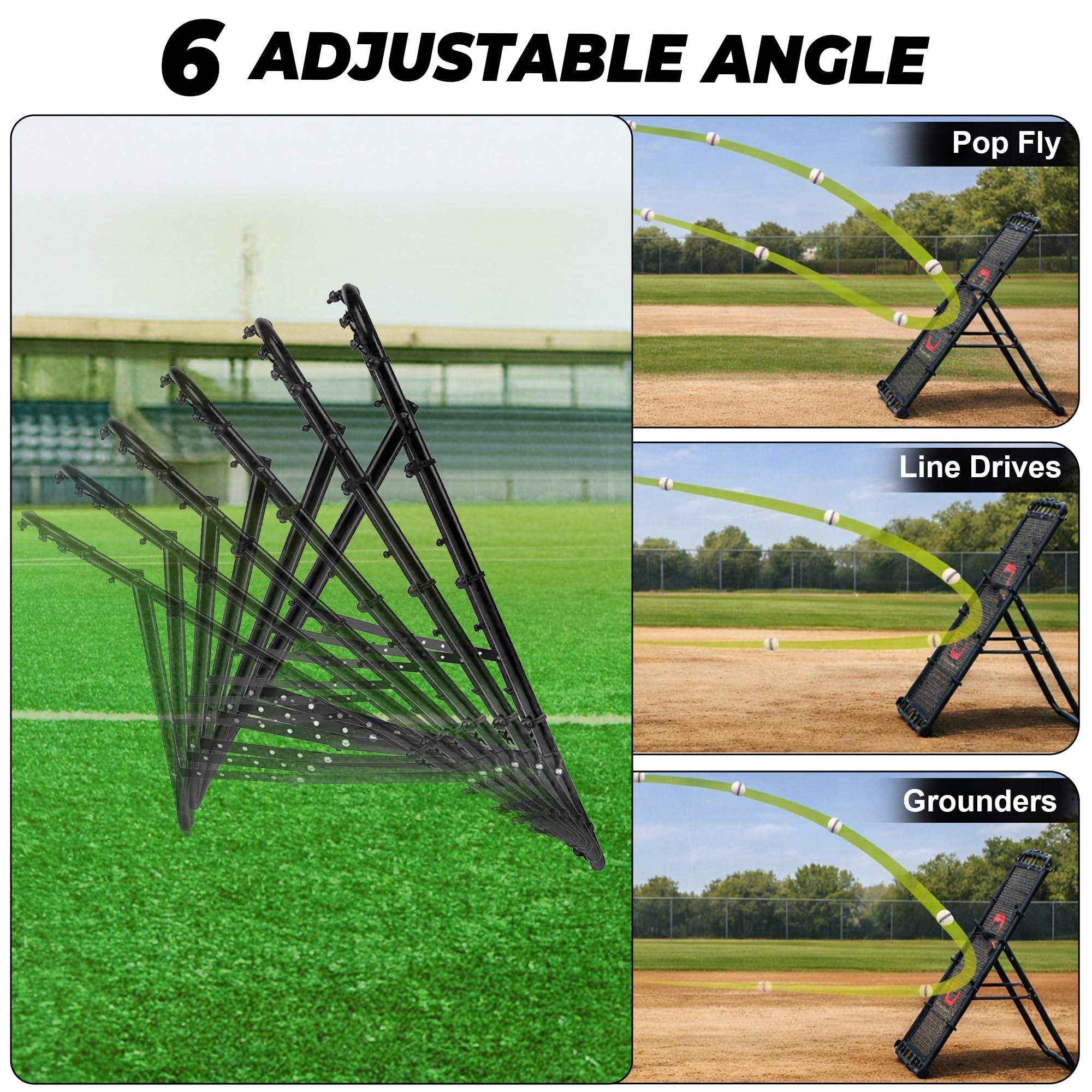 Volleyball Rebounder Net with Steel Frame 6 Adjustable Angles for Hitting Serving Passing Spike Practice