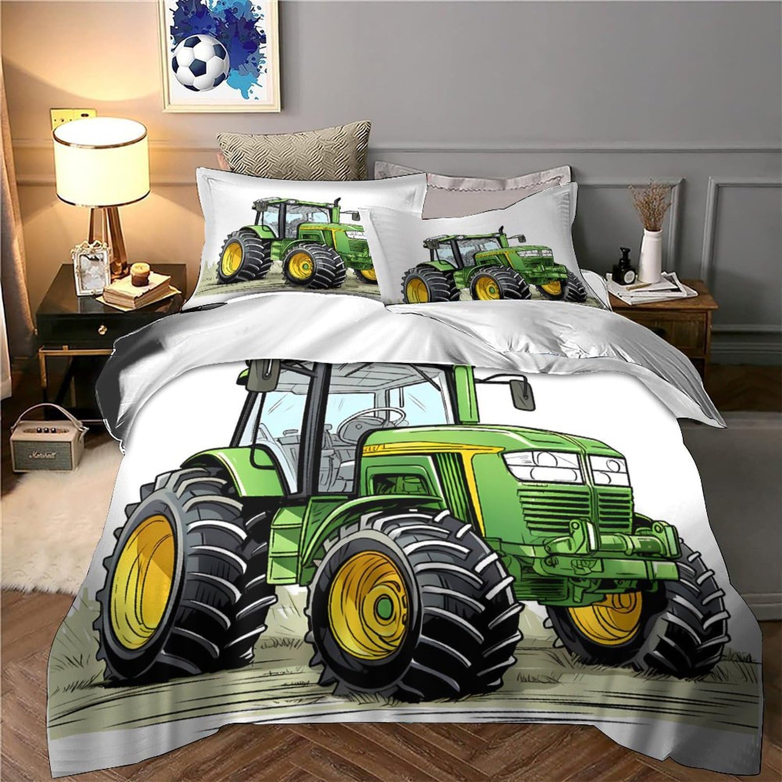 Traktor Bettwäsche Set Mikrofaser Kinder Geschenk Dekor