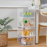 Vista 5 de Storage Bins with Lids, 6 Pack Clear Plastic Storage Containers with Magnetic Acrylic Door, 19 Qt Stackable Storage Box for Home,Office Organizing