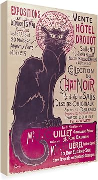 Trademark Fine Art Collection du Chat Noir by Theophile Steinlen, 16x24-Inch Canvas Wall Art, Black