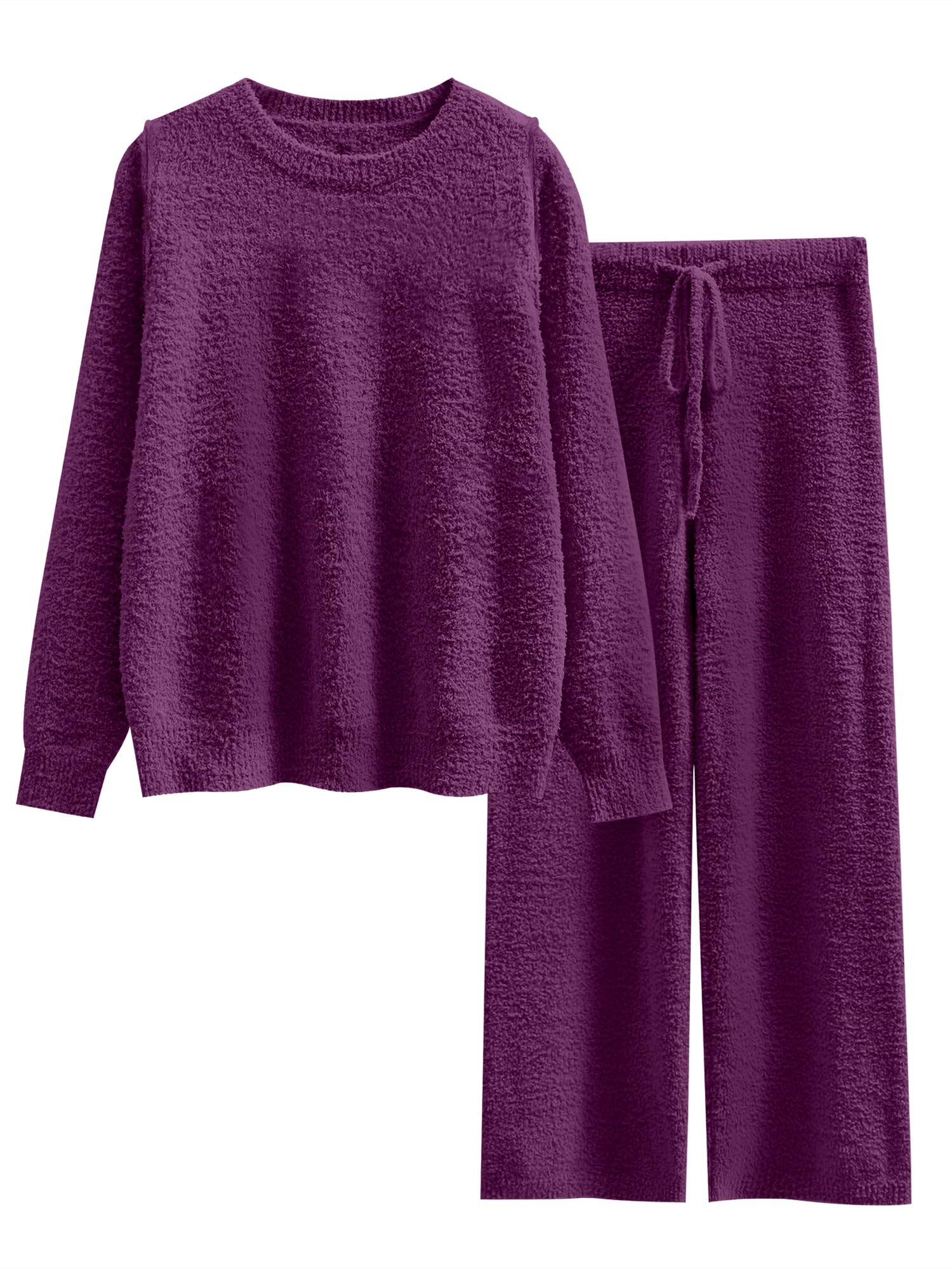 ANRABESS Lounge Sets for Women Fuzzy Fleece Pajama Set