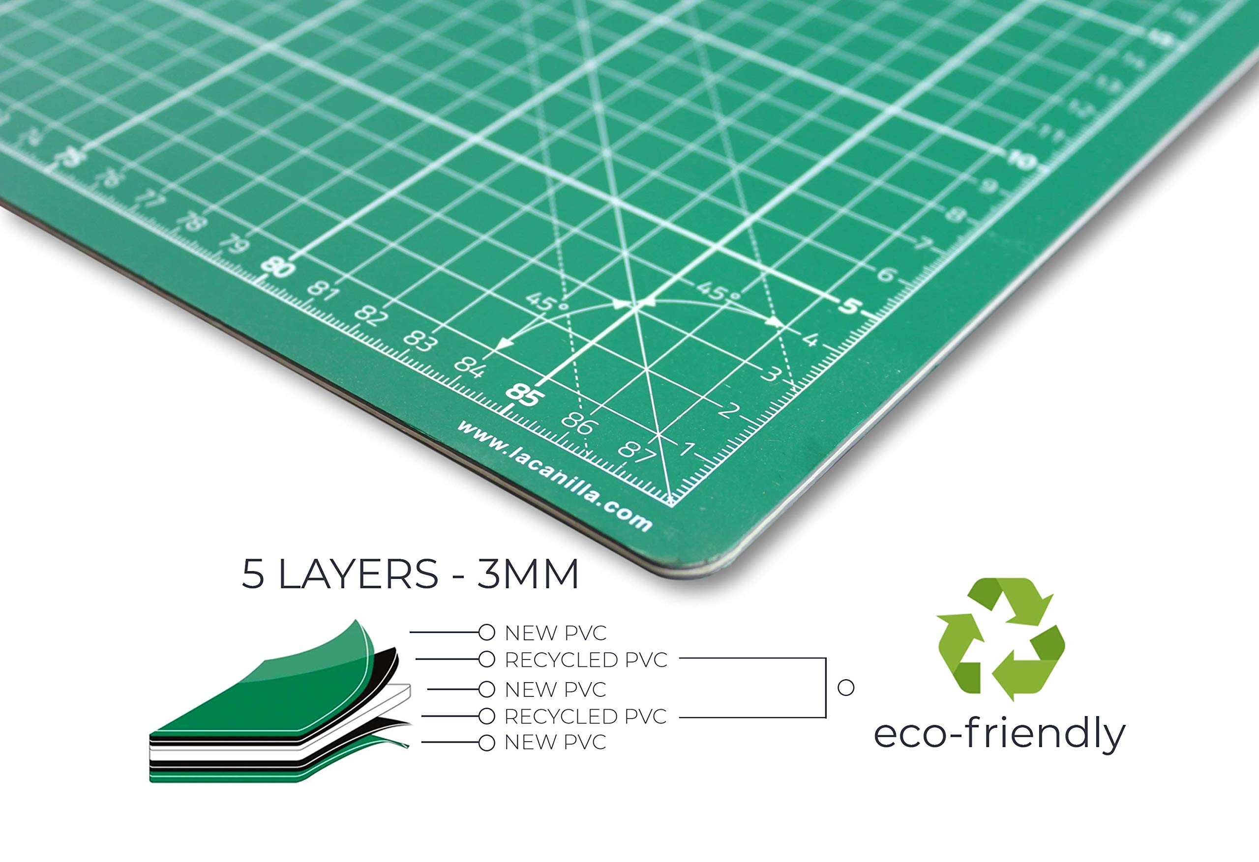 La Canilla ® Self Healing Cutting Mat A1 (90x60cm 36x24") Double