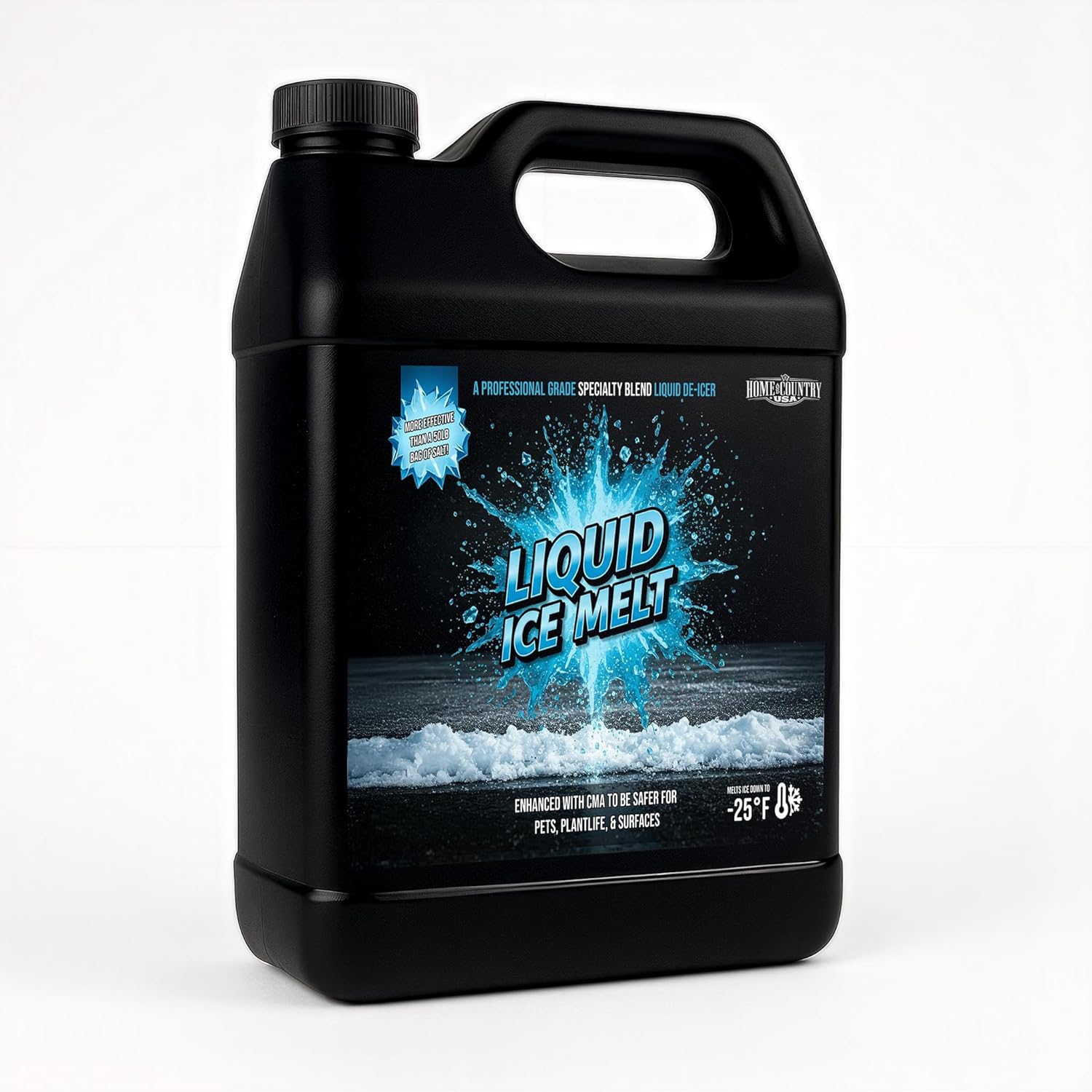 Home and Country USA Liquid Ice Melt – Fast-Acting, Deicer for Driveways, Sidewalks, and Steps (1 Gal)