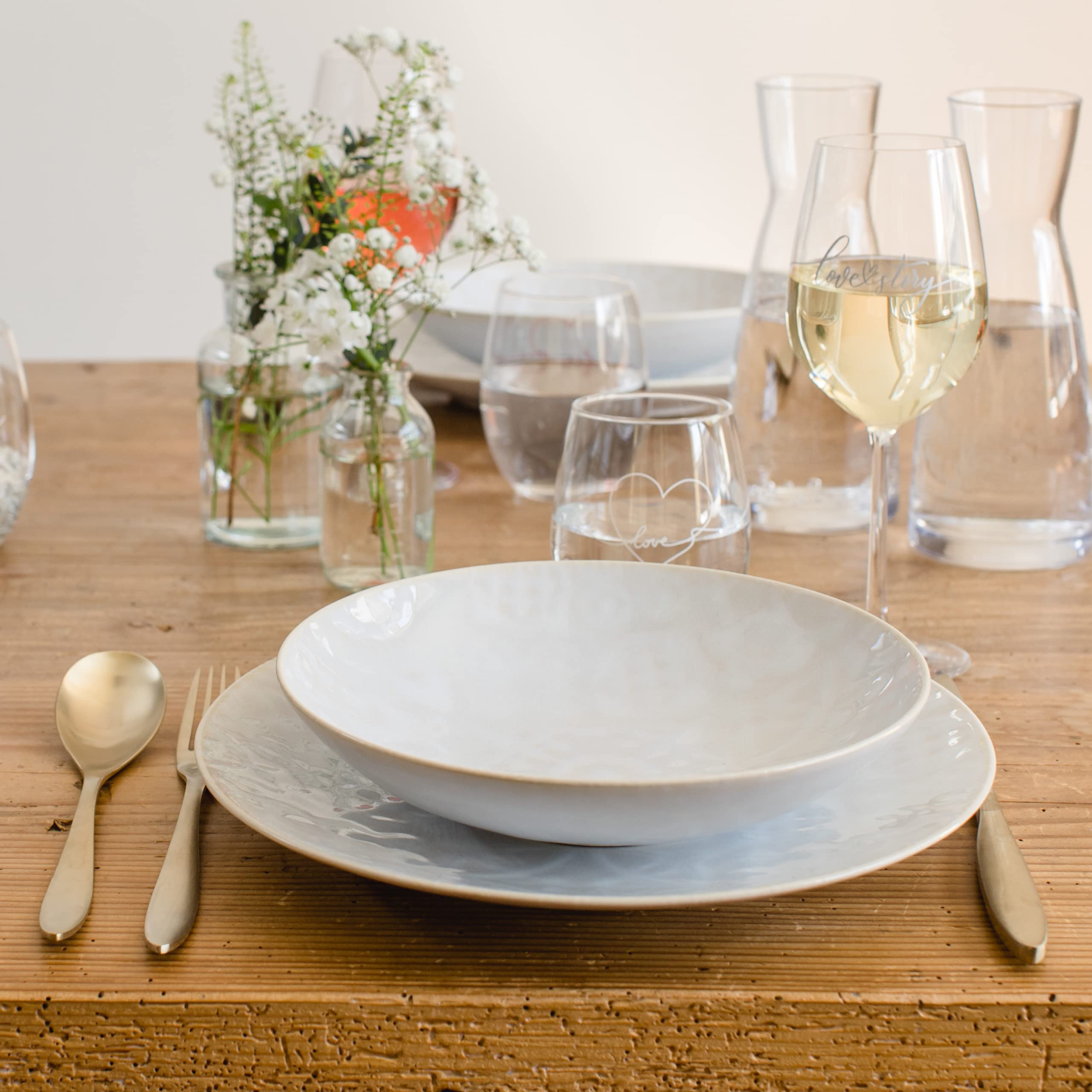 MÄSER Set Di Stoviglie Per 2 Persone 8 Pezzi - Design Moresco Tiles - Gres Fatto In Portogallo - Lavabile In Microonde E Lavastoviglie