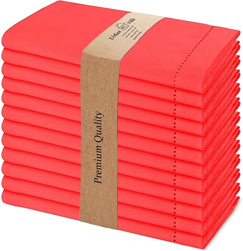 Miniatura 19 de Urban Villa - Juego de 12 servilletas de tela de 50 x 50 centímetros 100% algodón, servilletas lavables, duraderas, reutilizables y absorbentes