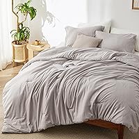 Vista 30 de Bedsure, juego de edredón tamaño king - Ropa de cama suave color taupe para todas las estaciones, juego de cama teñido catiónico, 3 piezas, 1
