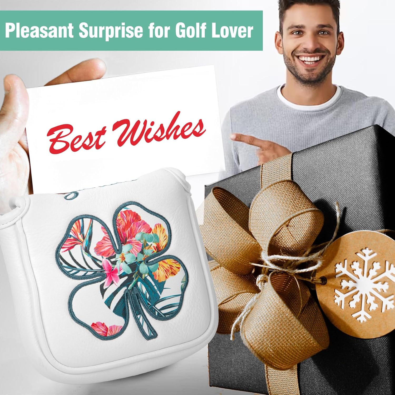 Golf Putter Covers Mallet Putter Headcover Blade Putter Cover Golf Putter Head Covers with Magnetic Closure Golf Headcovers for Most Brand