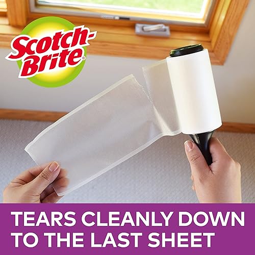 Miniatura 2 de Scotch-Brite Everyday Clean - Rodillo de pelusa  1 rollo de 56 hojas  Funciona muy bien en pelo de mascotas, ropa, muebles y más