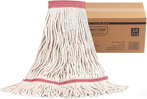 Miniatura 28 de Matthew Cleaning - Cabezal de trapeador de alta resistencia para limpieza general y de suelos, repuesto de cabezal de hilo de algodón azul