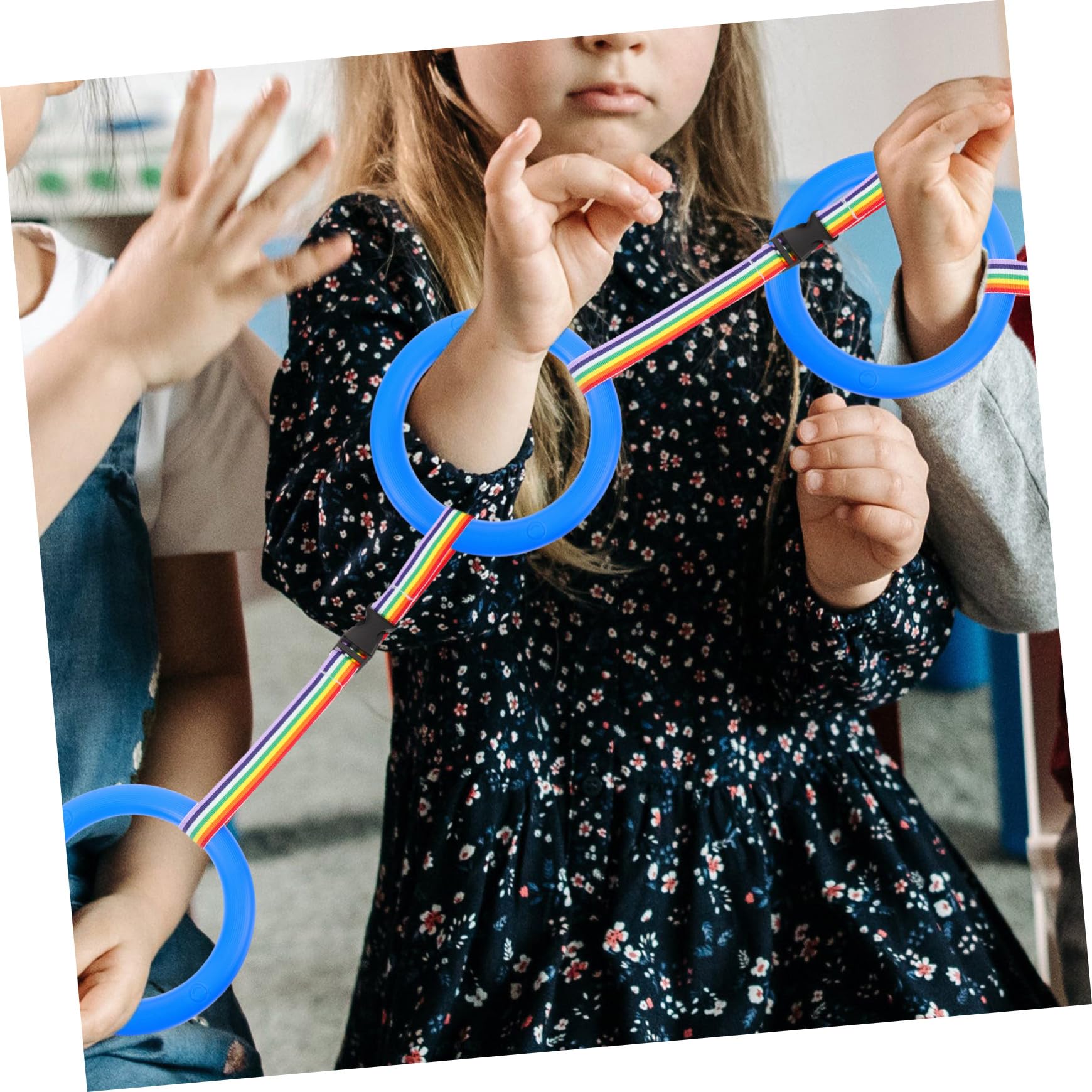12 piezas Cuerda de Seguridad Infantil con Asas Redondas Desmontables y Anillas Plásticas Correa para Paseos y Actividades Escolares Protección Grupo para Guardería y Exterior