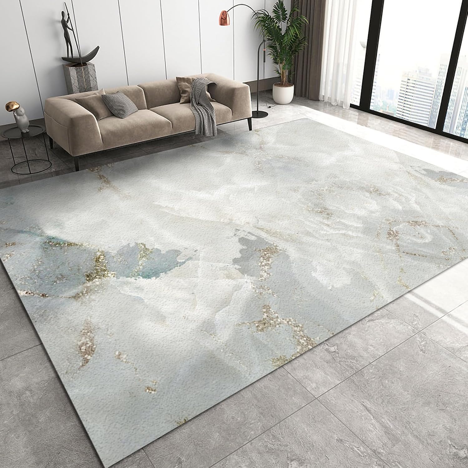 Tapis de décoration marbre pour salon, cuisine et chambre d'enfant