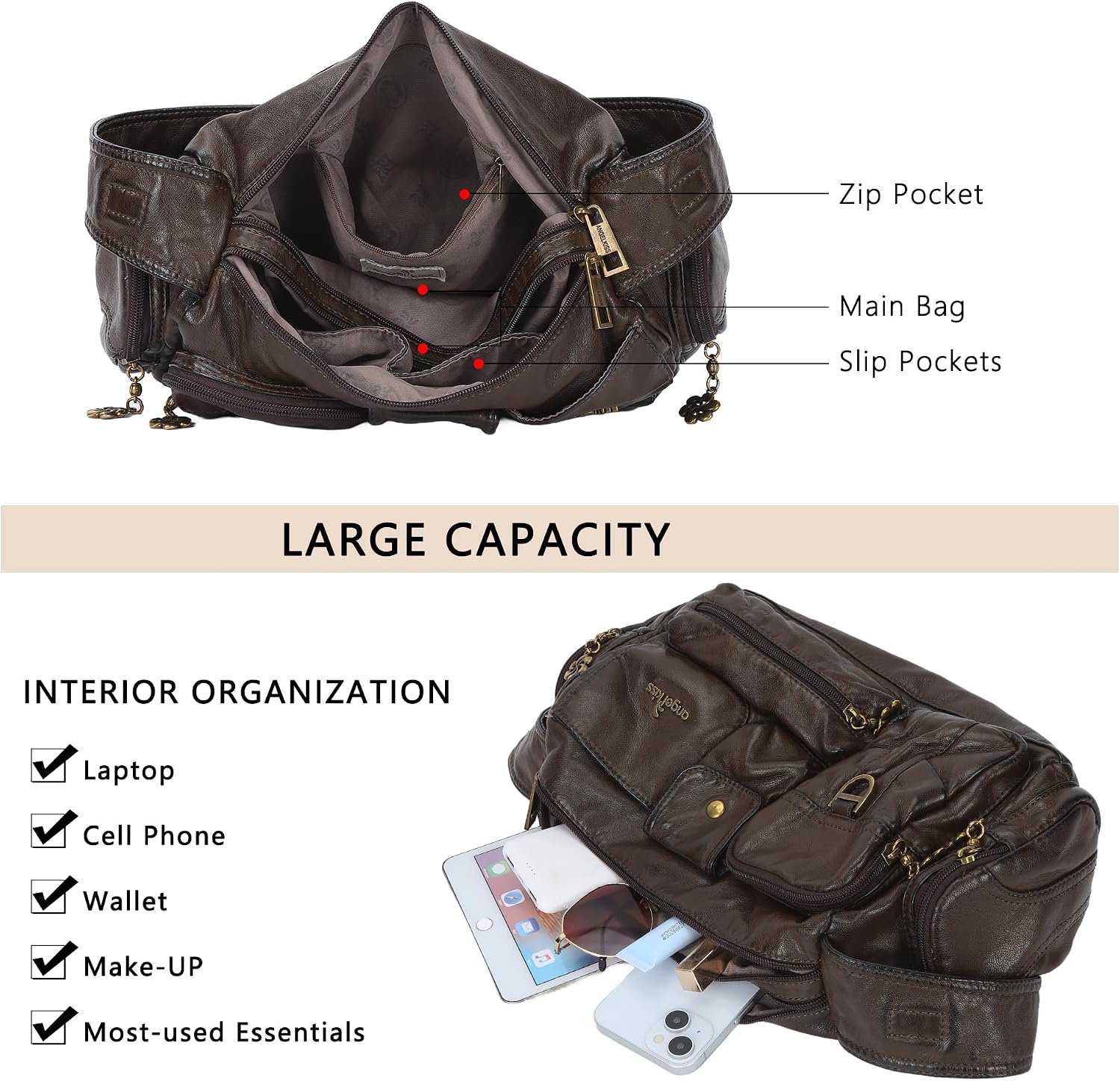 Angel Kiss Hobo Bags for Women,Vintage Shoulder Purses for Women,Small Crossbody Handbag with Adjustable Strap