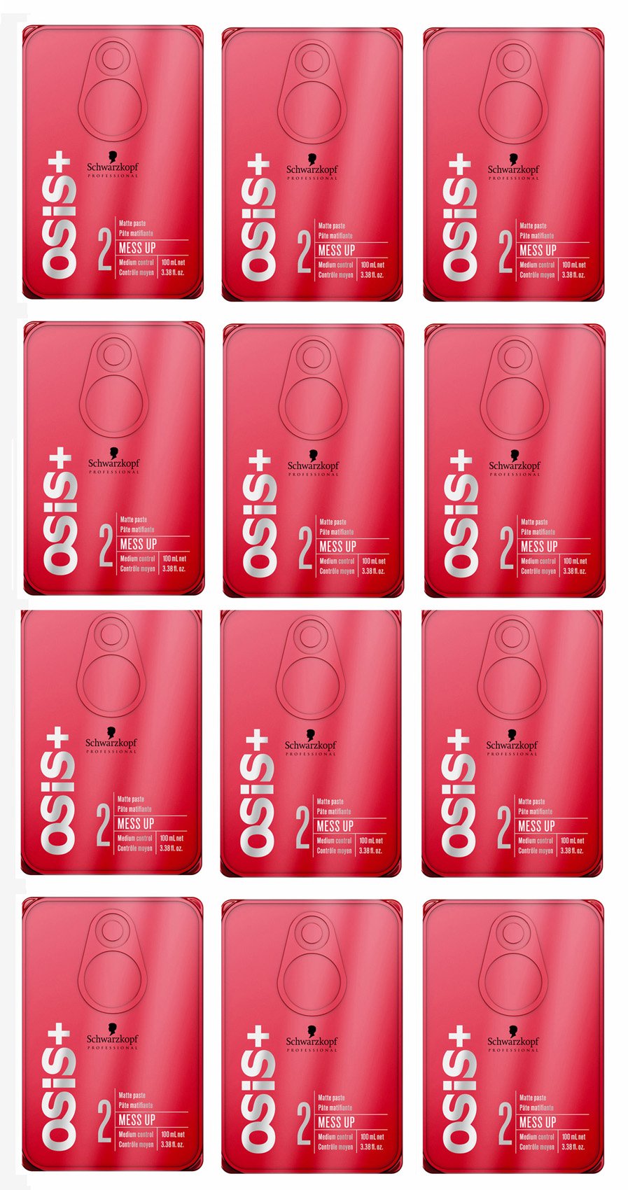 12er Set: Schwarzkopf Osis Mess Up Strukturpaste 100ml