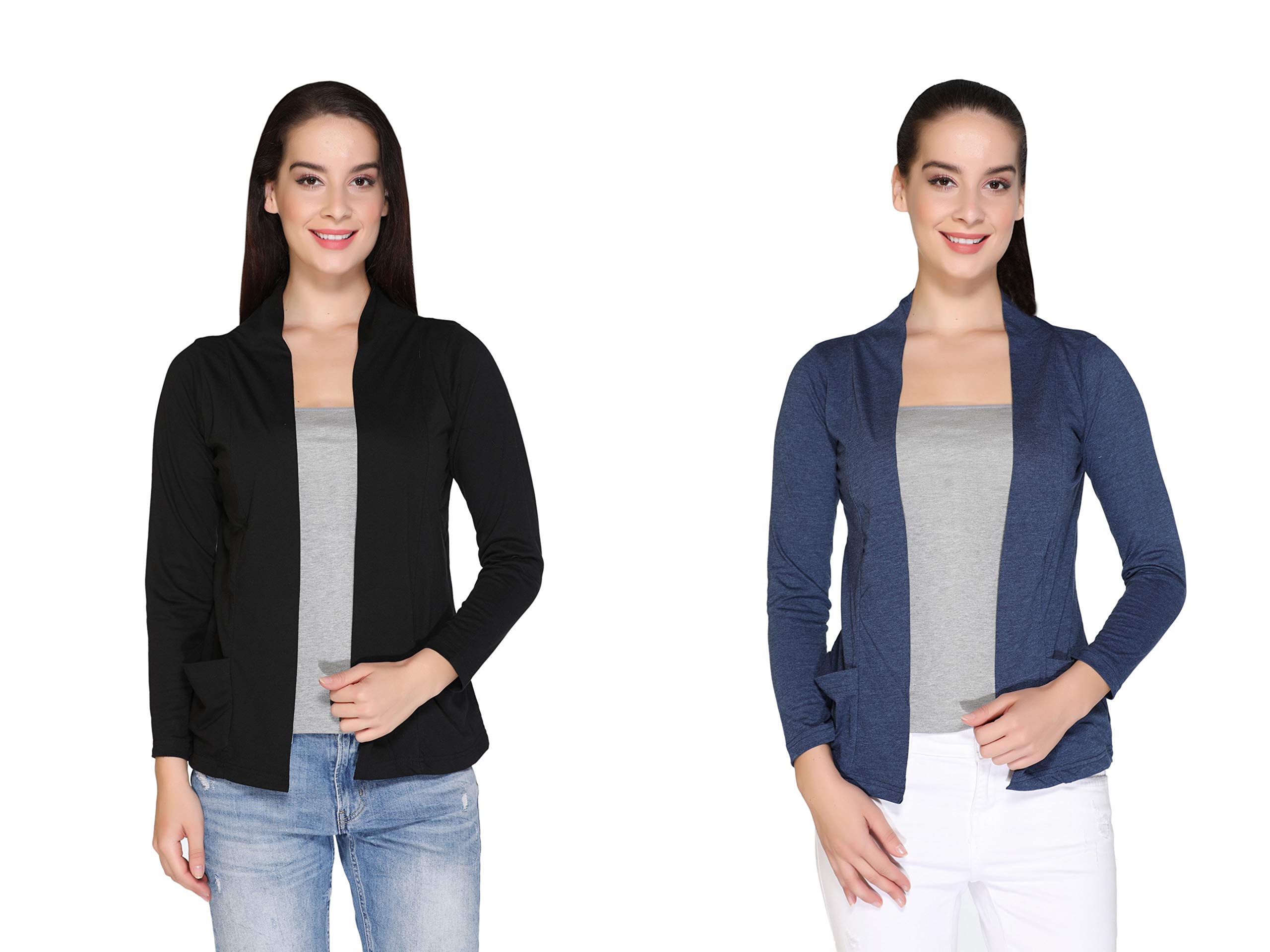 in love Women's Cotton Blend Front Open Shrug Pack of 2-picture-38