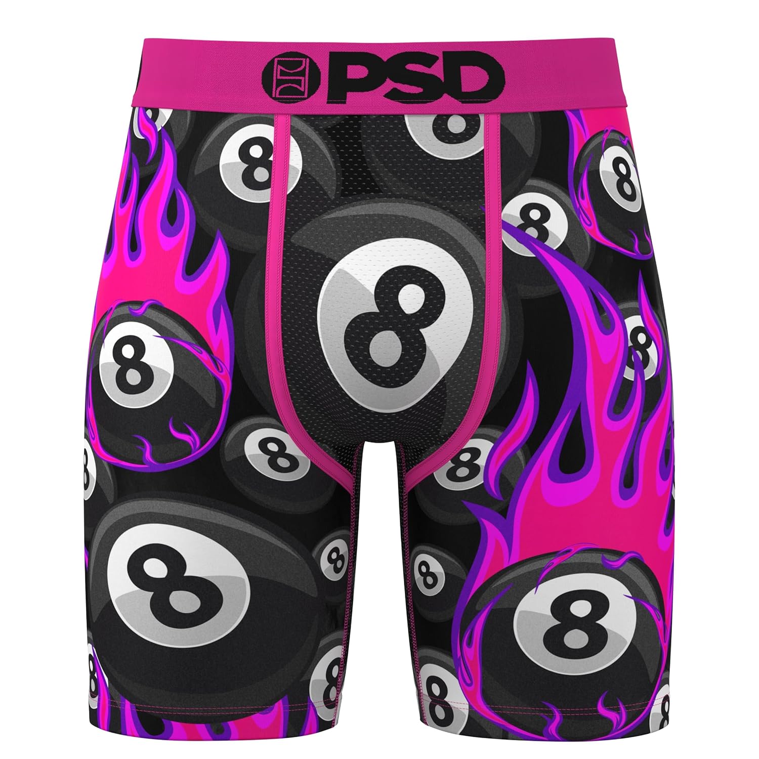 PSD Mens Gambling Print Boxer Briefs - 7 Inch Inseam Breathable and Supportive Mens Underwear with Moisture-Wicking Fabric