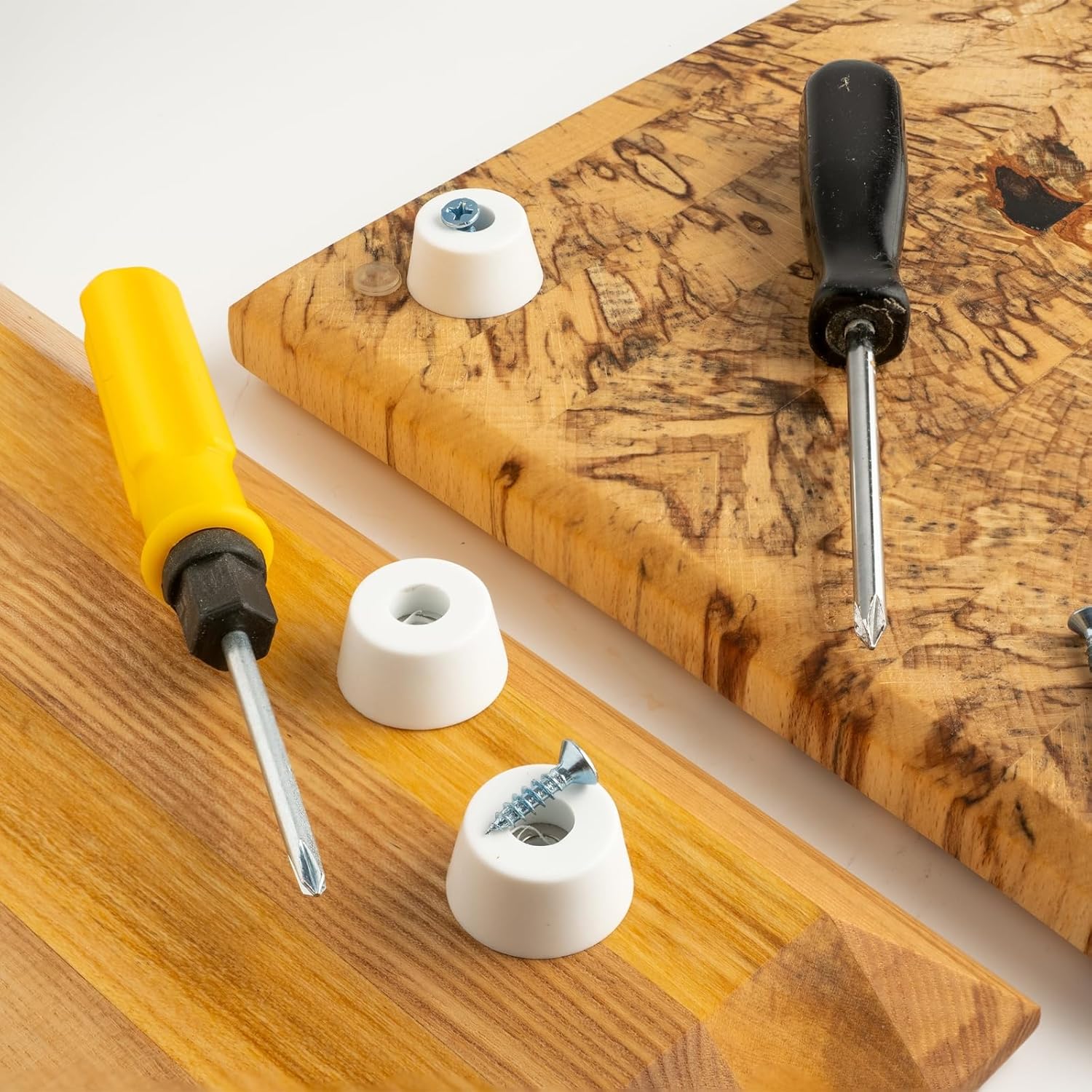 24pcs Rubber Feet Bumpers Buffer Non-Slip Rubber Feet Pad with 3mm Screws for Cutting Board, Cutting Board Feet Non-Slip, Cutting Board Rubber Feet (Black, 0.3" H x 0.5" D)