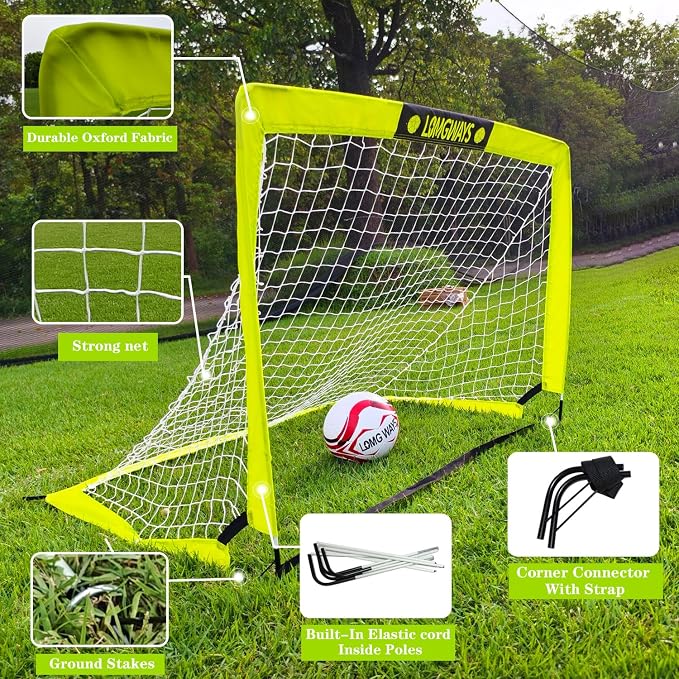 Arco de fútbol plegable con red para niños y jóvenes, 4x3ft miniatura 4