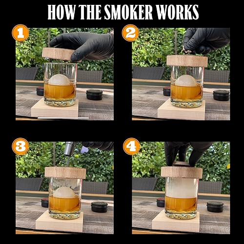 Miniatura 5 de Kit de ahumador de cóctel de whisky recuperado con antorcha, fabricado en Estados Unidos, kit de bebida para ahumar whisky a la antigua moda y