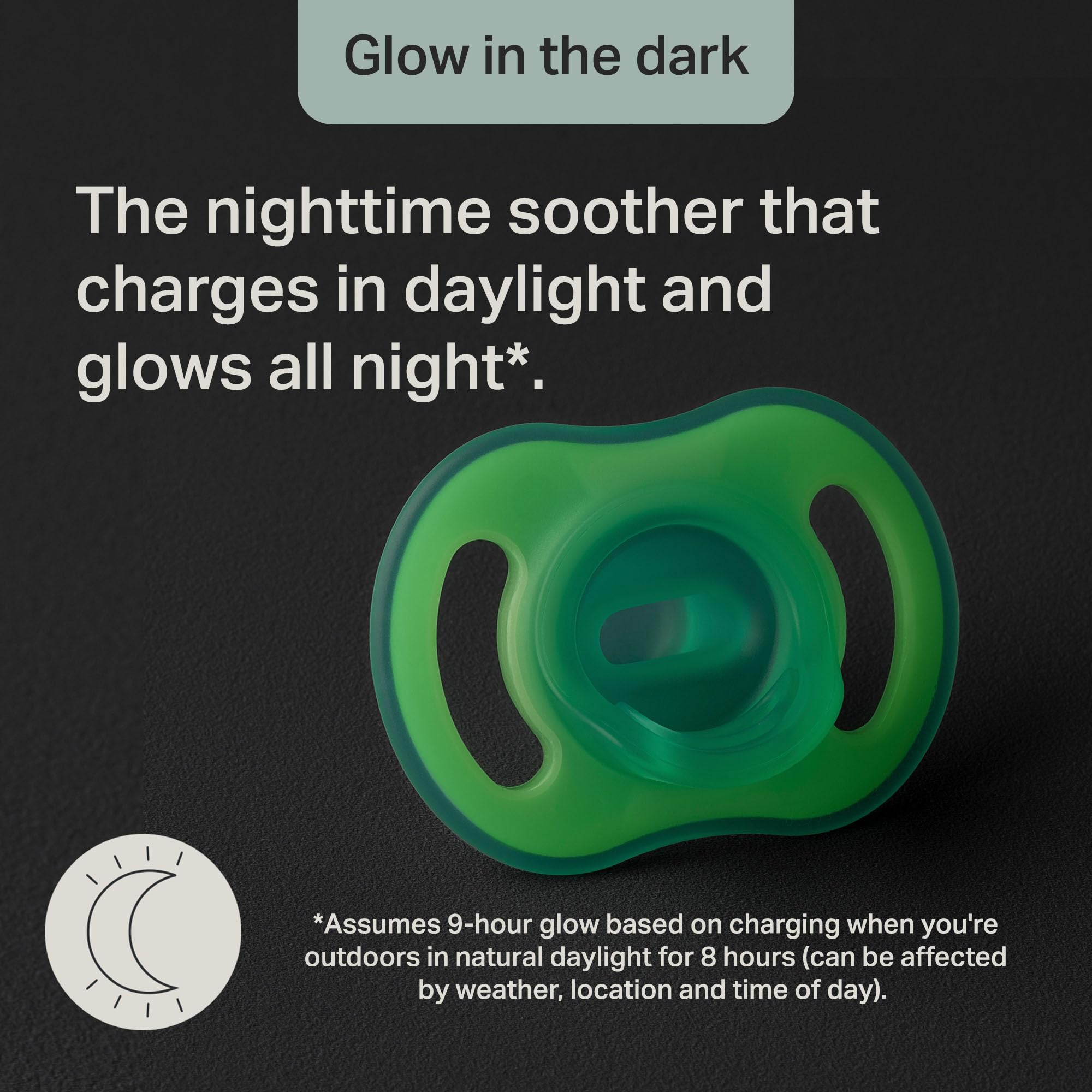 Tommee Tippee Ultra-Light StayPut Night Glow Soother, 0-6m, 2 Pack, Glow in The Dark, Lightweight, Soft Skin Feel, Extra Air Flow — view 5