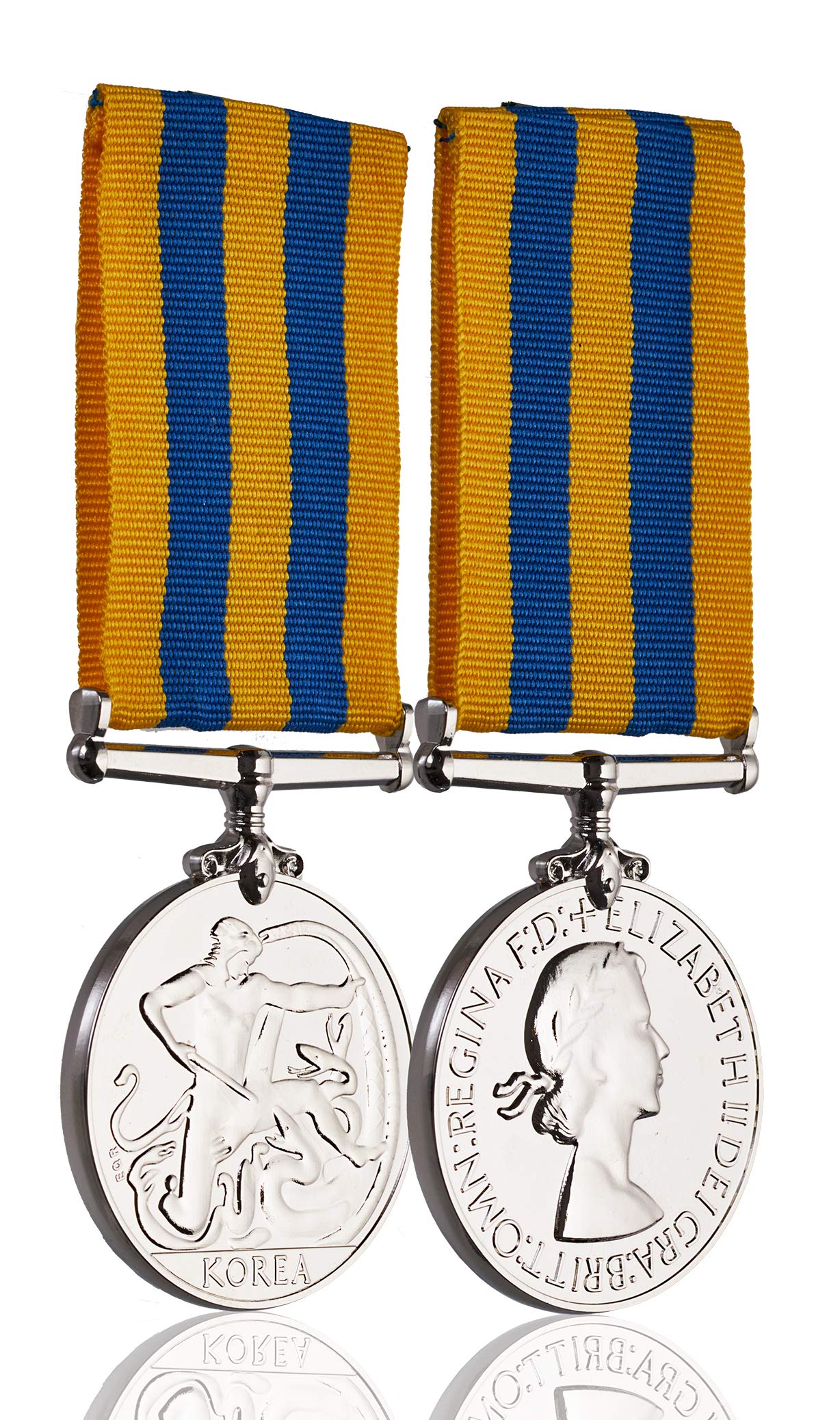 The Commemorative Coin Company Full Size Replica QUEEN'S KOREA MEDAL. Silver. Korean War Service/Campaign 1950. Reproduction/Copy