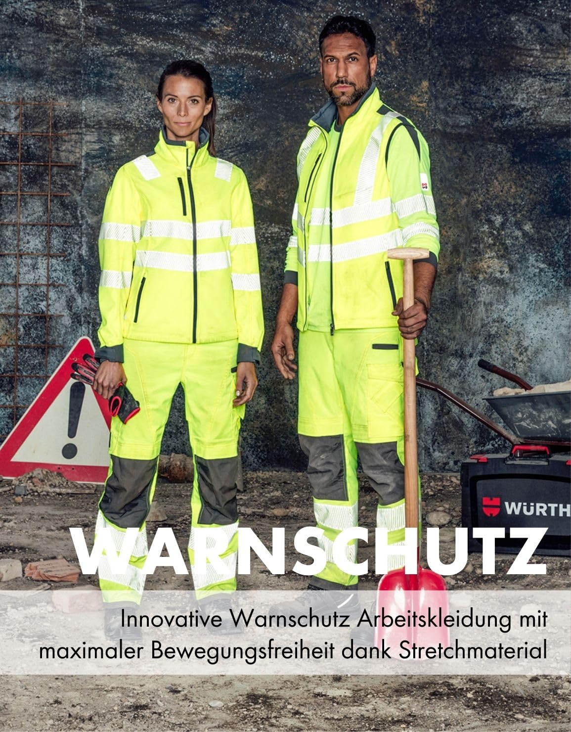WÜRTH MODYF Warnschutz Softshelljacke Neon – hochwertige & reflektierende Arbeitsjacke in den Größen XS – 6XL – winddicht, atmungsaktiv & wasserabweisend (8.000 mm WS) – in Gelb und Orange