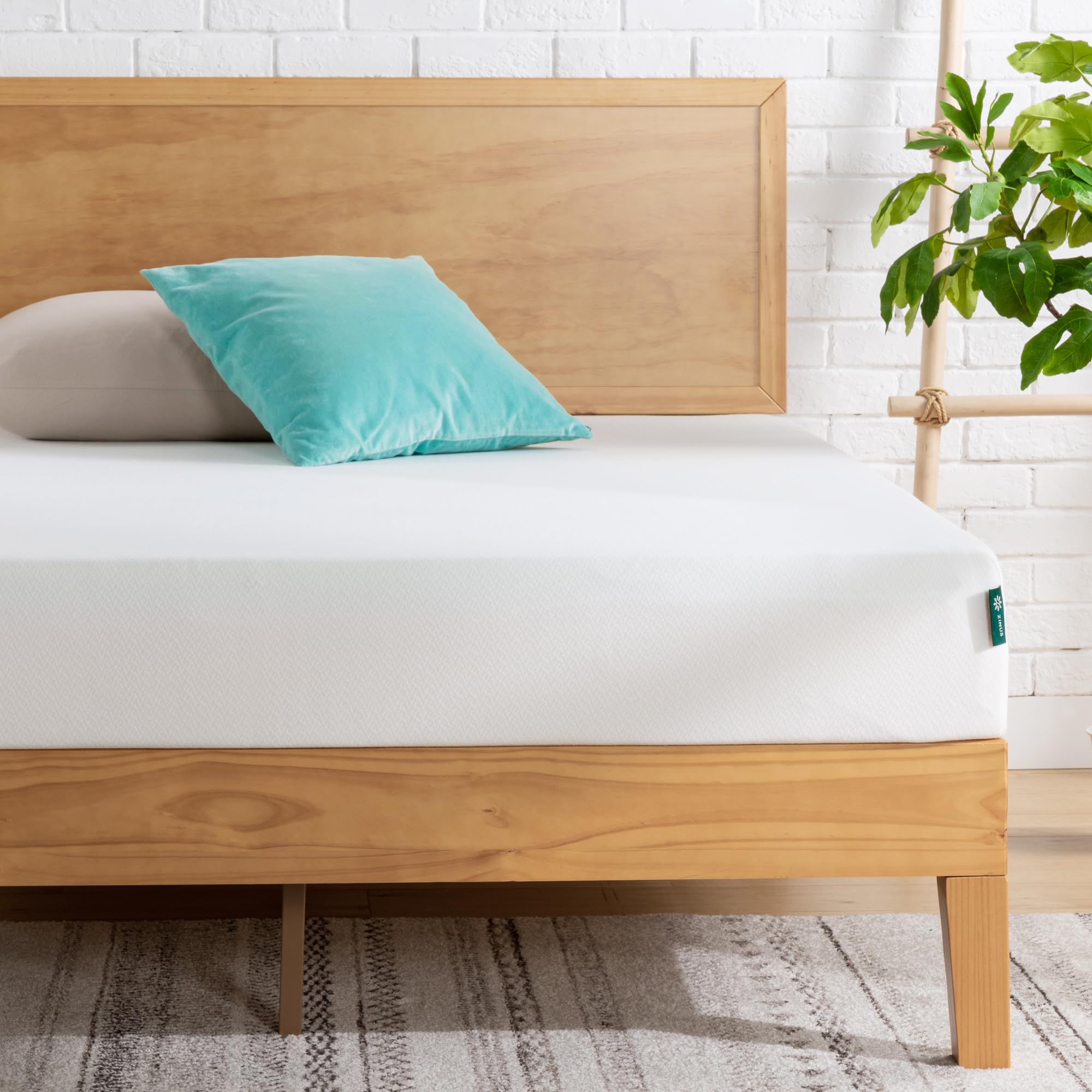 Zinus Materasso 120x190cm - Altezza 20cm MED H2-H3 - Materasso in memory foam al tè verde