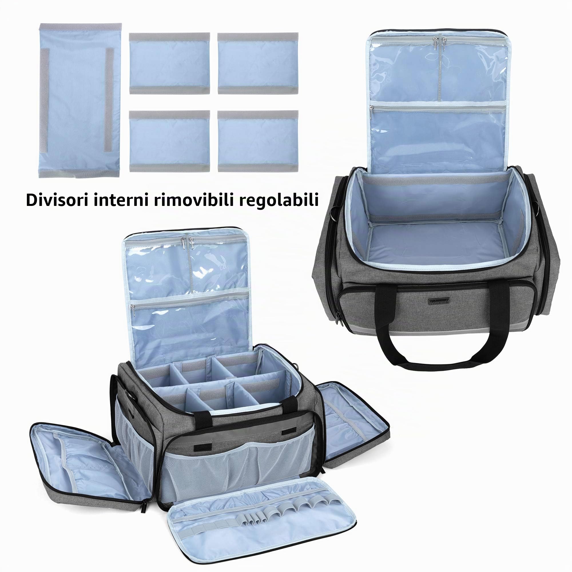 Trunab Borsa di Soccorso Vuoto Borsa Infermiere Borsa di Soccorso Professionale Grande Capacità con Tavola Divisione Interna e Fondo Antiscivolo Valigetta Infermiera a Casa