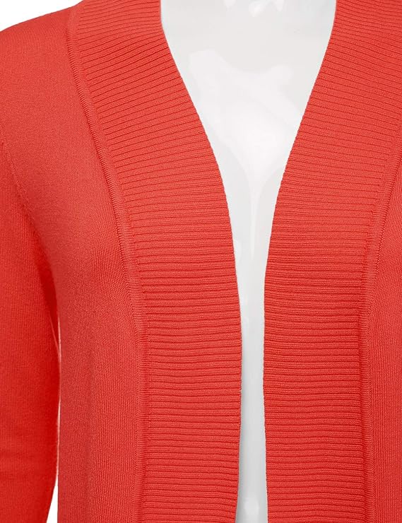 Casual Open Front Knit Cardigan Long Sleeve with Side Pockets Basic Sweater Jackets for Womens with Plus Size