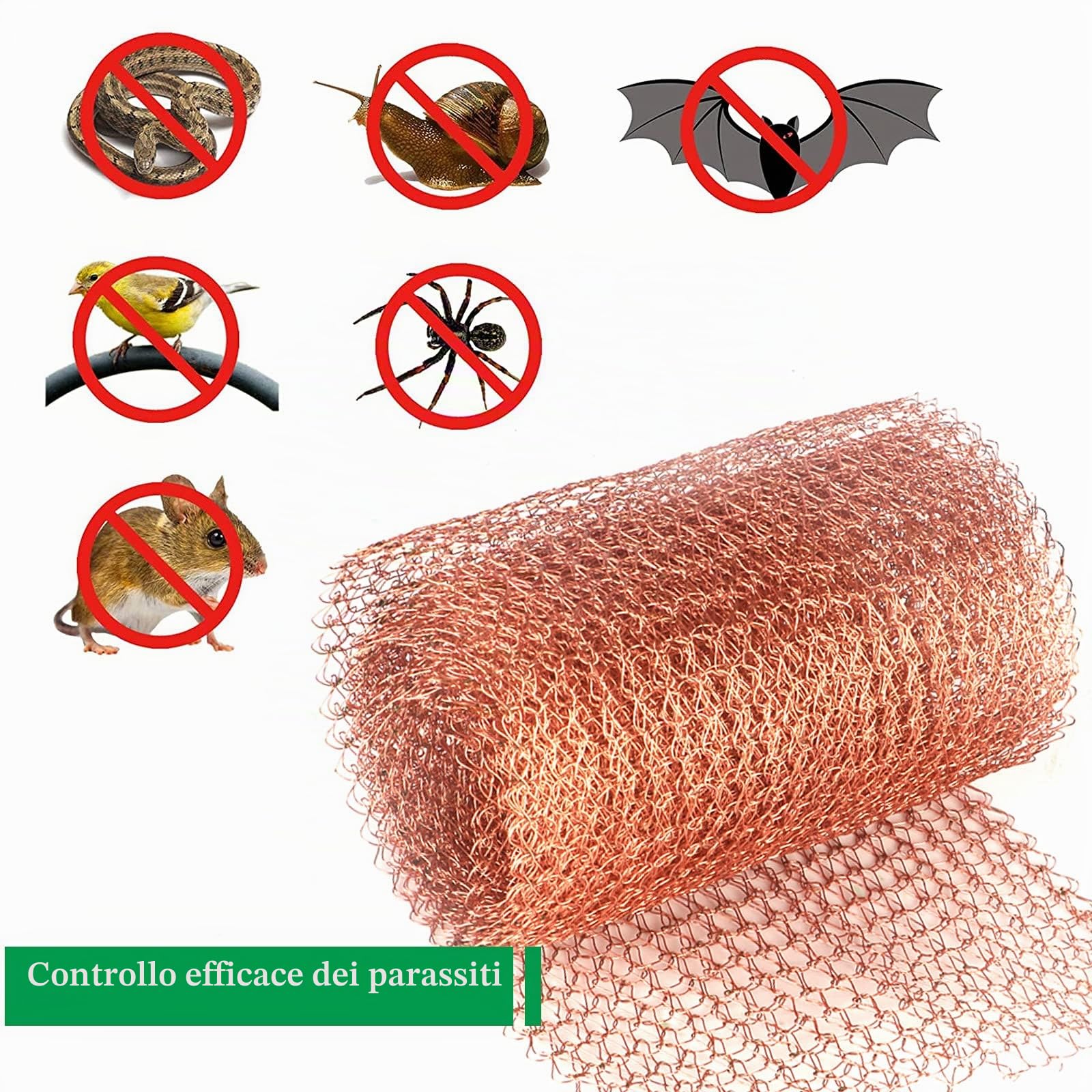 HIFROM Nastro in Rame Contro Lumache, Rete per Protezione Piante, Repellente per Giardino e Semi (12,7 cm x 9 m)