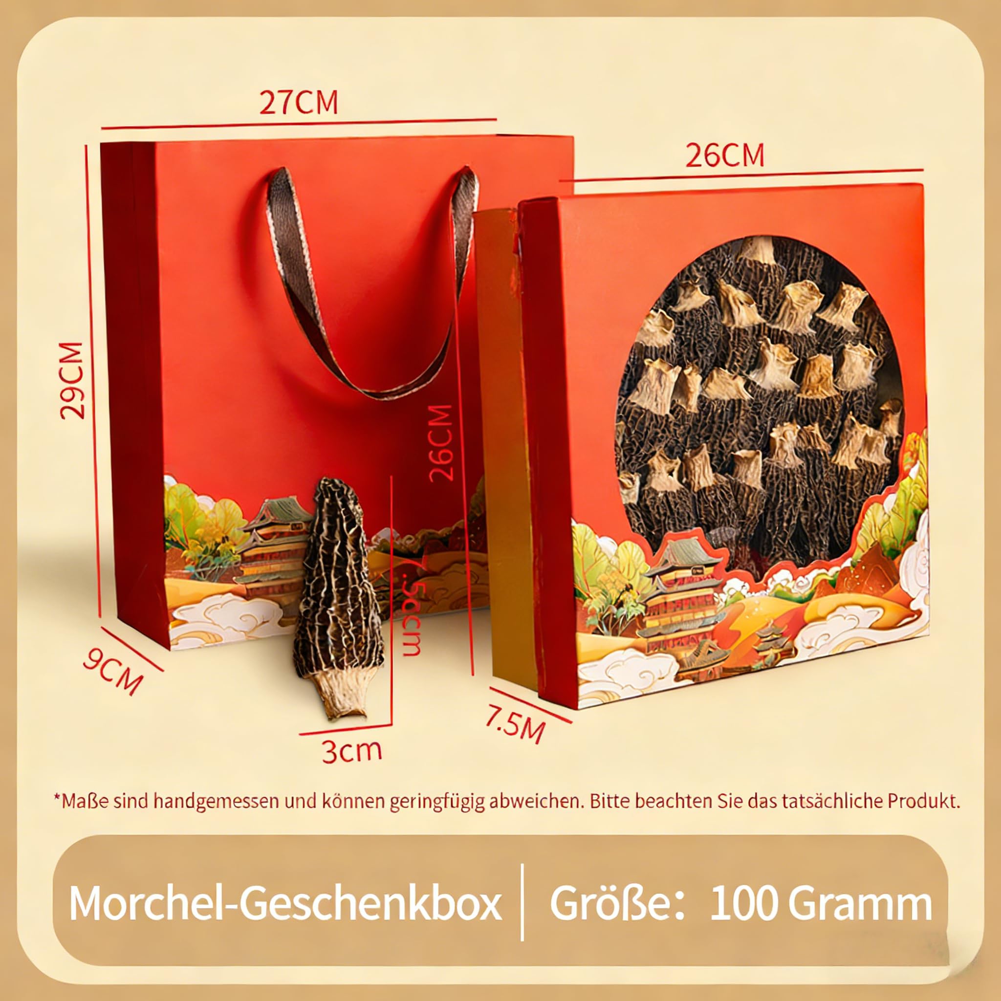 Morcheln Getrocknet Pilze Getrocknete Spitzmorcheln Ganze Köpfe (100g) | Ohne Zusatzstoffe - 100% Naturbelassen Liofilisiert Für Maximales Aroma| Aus China Wildsammlung | Spitzenqualität