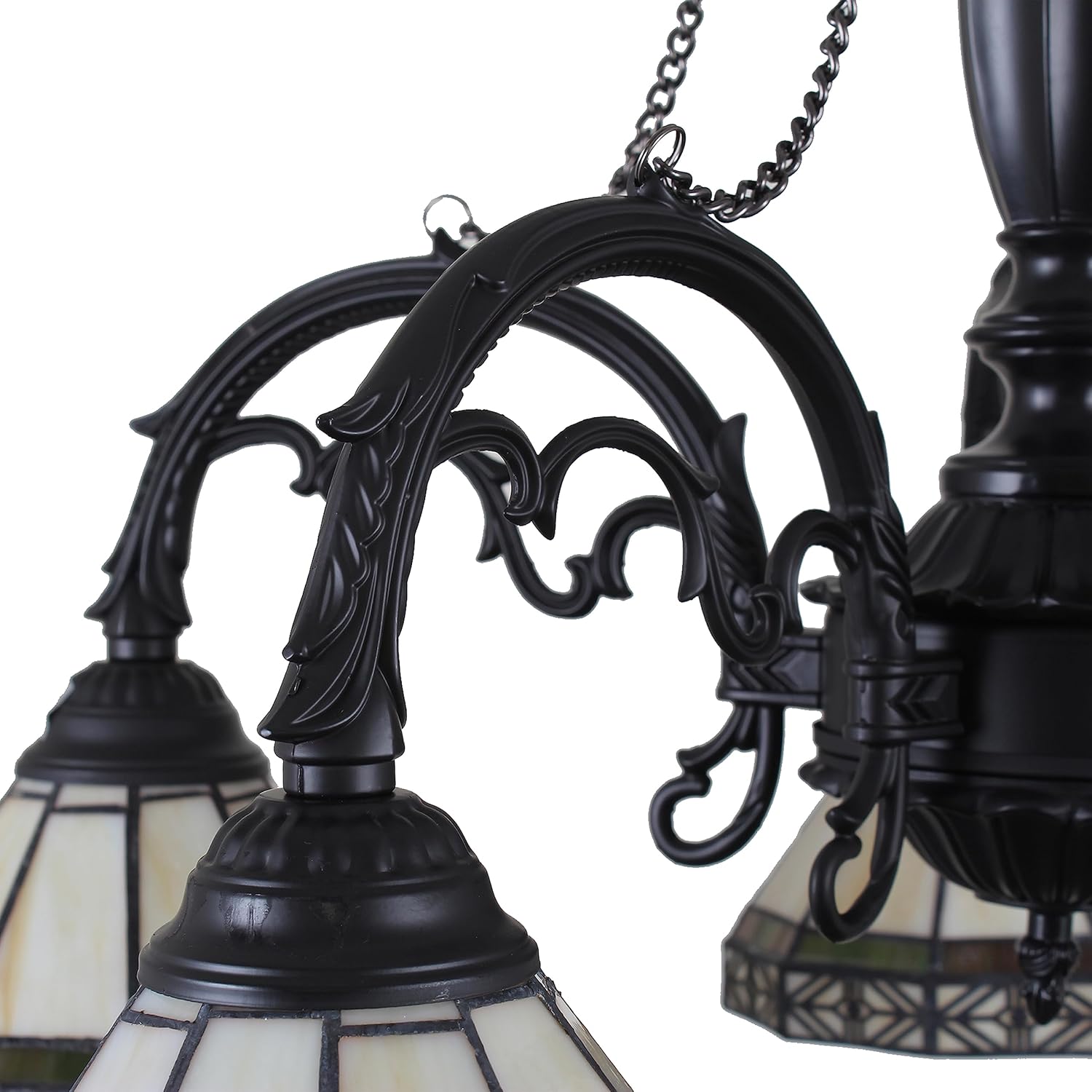 Chloe Lighting Belle Tiffany-Style 5 Light Mission Large Chandelier 27" Wide, Stained Glass