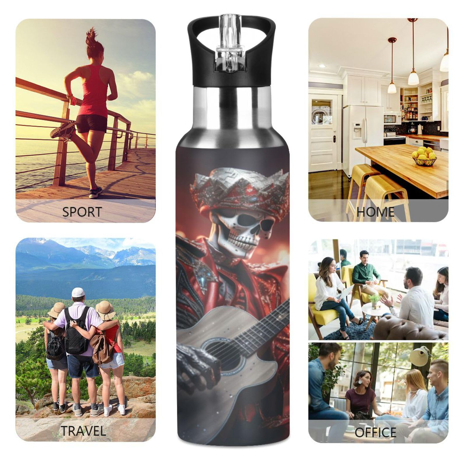 Yipaidel Trinkflasche „I Am The Storm“ – 907 Ml, Mit Zeitmarkierung, Tragegurt, BPA-frei