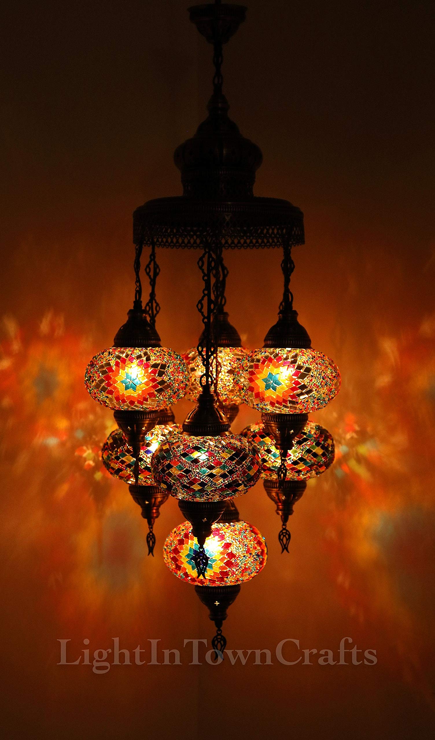 Amazon.com: 7 Globe Sultan Chandelier Turkish Mosaic Lamp Moroccan